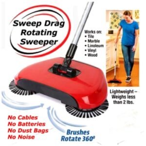 SWEEP DRAG ALL-IN-ONE: Sweeping Broom with Dustpan