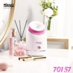 DSP facial steamer alongside cosmetics on a bedroom countertop, unlocking the secrets to glowing skin.