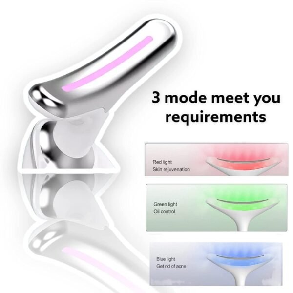 IPL Wrinkle Remover with 3 Massage Modes (Red, Green, Blue).