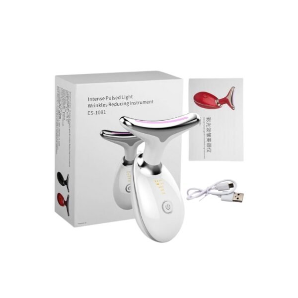 IPL Wrinkle Remover with USB Cable on White Background.