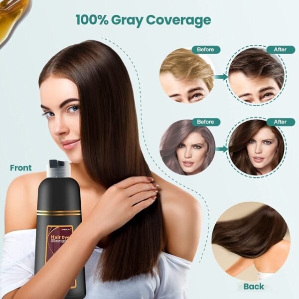 MEIDU Hair Dye Shampoo: Cover Gray Hair 100% with Transformation Power.