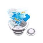 Efficient cleaning with the mini washing machine in a swirling burst.