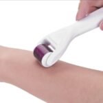 Versatile 8-in-1 Derma Roller suitable for multiple body parts, including the legs.