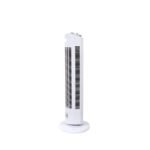 Sleek side view of the Orbegozo tower fan, compact size and efficient airflow.