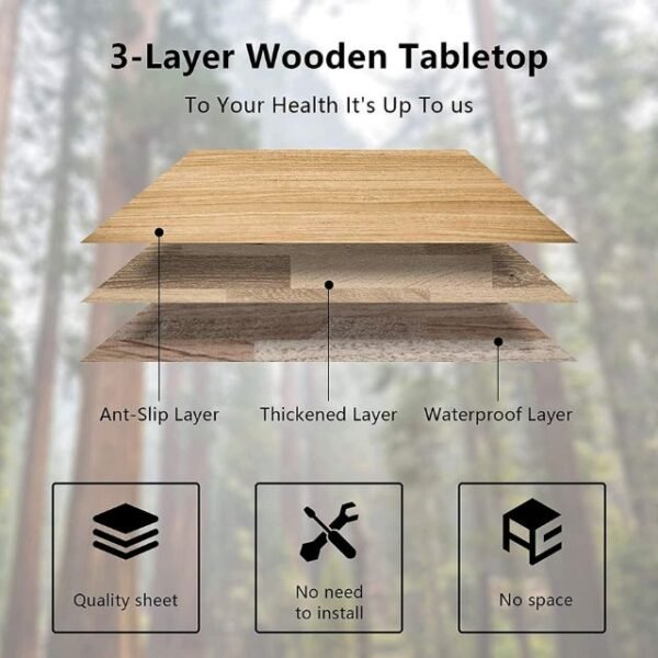 Durable, anti-slip, and waterproof laptop table made from high-quality wood.