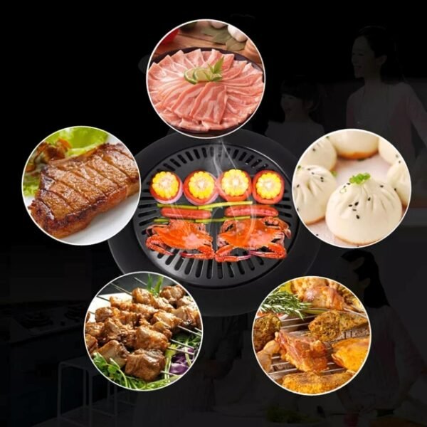 Versatile grilling options with Chef master smokeless grill for various food variants.