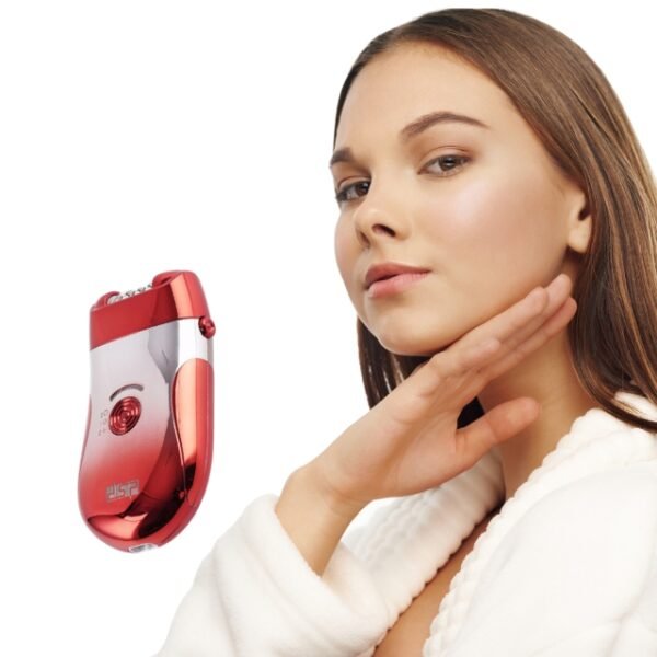 Modern Red Design with Silver Finish: DSP Epilator for Trendy Grooming.