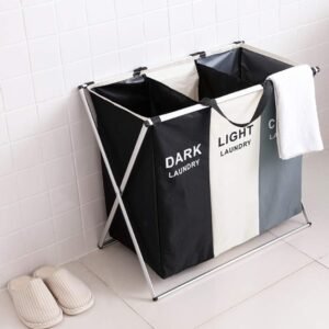 Foldable Laundry Basket with Waterproof 137L Bags