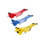 Vibrant Colors - Red, Blue, and Yellow RC Fighter Jet.