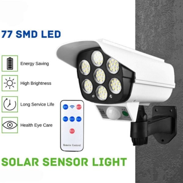 Energy-saving 77 SMD light with remote control for brightness control.