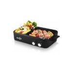Stylish Audecook hot pot and grill with delicious food.