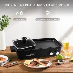 Audecook Hot Pot & Grill, 2-in-1 Electric Cooker