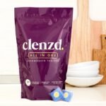 Clenzd all-in-one dishwasher tablets in action.