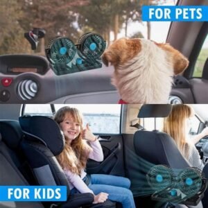 Portable Fan 360° Dual Head for Car and Home