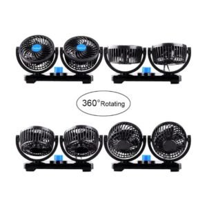 Portable Fan 360° Dual Head for Car and Home