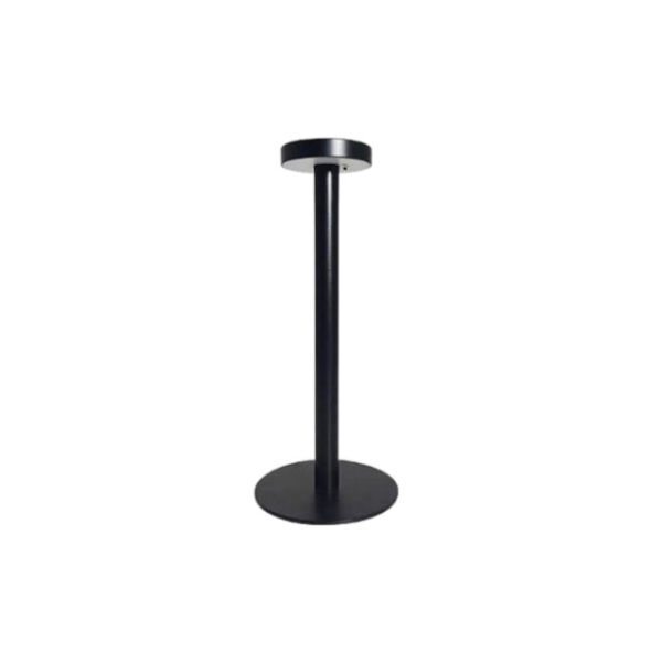 Modern table lamp in black with aluminum body and 2-level brightness.