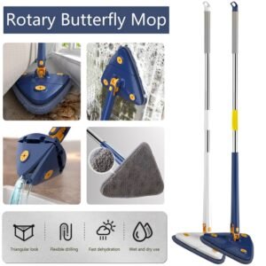 Butterfly Mop, Hands-Free Dryer, 360° Rotatable Cleaner