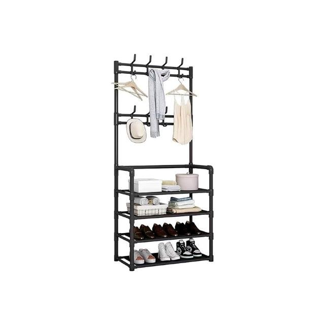 Durable Steel Shoe Rack - Holds Shoes and More.