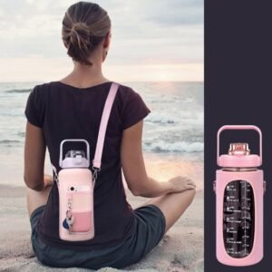 2L Water Bottle with Adjustable Strap and Phone Slot