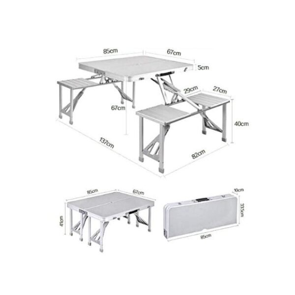 Picnic table dimensions for family gatherings and easy transportation.