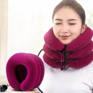 Cervical Traction Neck Pillow with Air Pump for Neck & Shoulders