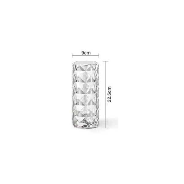 Compact Crystal Diamond Table Lamp dimensions: 22.5 x 9 cm.