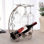 Dragon boat wine rack in bronze enhancing home decor.
