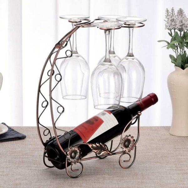 Dragon boat wine rack in bronze enhancing home decor.