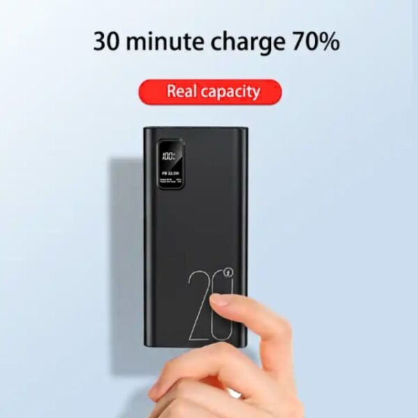 PD22.5W power bank achieves 70% charge in 30 minutes.