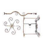Golden vine wine rack assembly components displayed for easy setup.