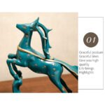 Graceful deer wine rack in blue with golden floral accents standing out.