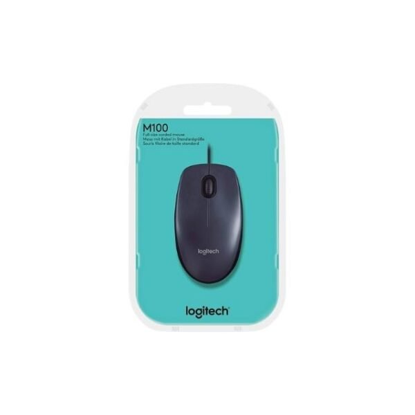 Stylish cyan packaged Logitech Optical Mouse, perfect for gifts.