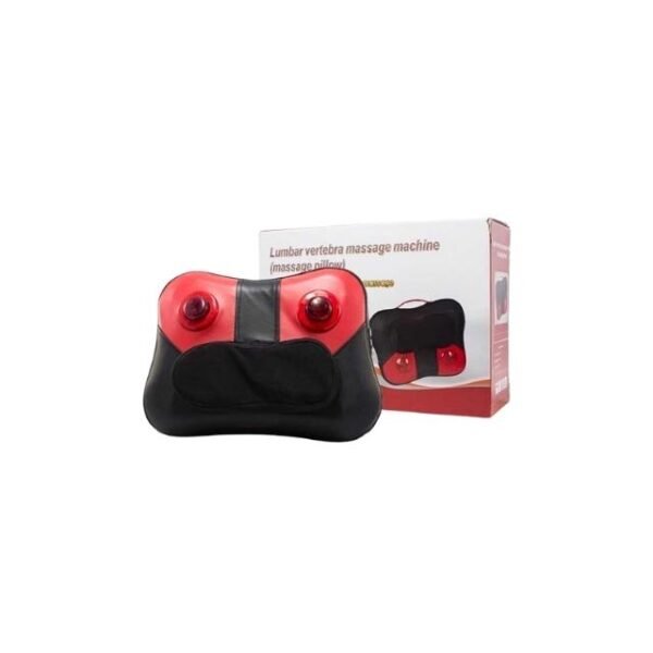 Lumbar vertebrae massage pillow in black and red.