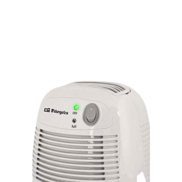 Easy On/Off Button and Fullness Indicator on Orbegozo DH-250 Dehumidifier.