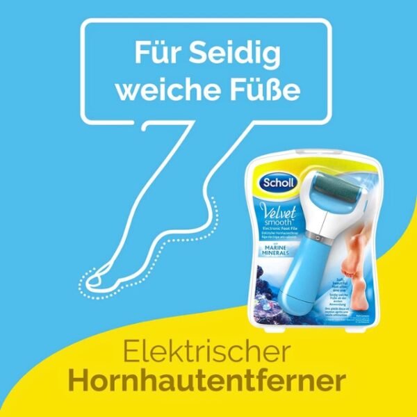 Scholl velvet smooth callus remover, German-made and USB rechargeable.