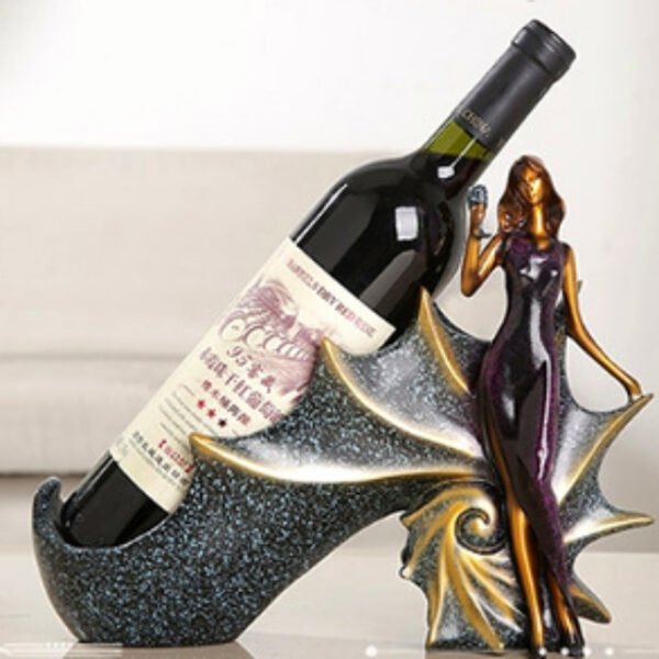 Sea snail wine rack in purple featuring an artistic woman and sea snail, ideal for special occasions.