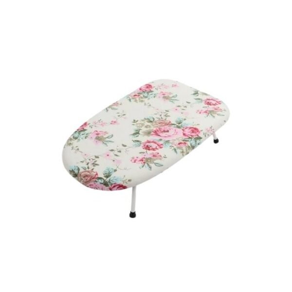 Floral Ironing Board with non-slip legs and padded surface.