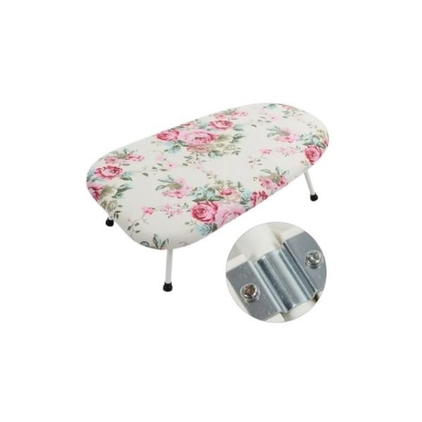 Metal hinges keep Floral Ironing Board legs steady.