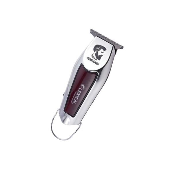 Lexical LHC-5630 Trimmer in silver and burgundy for facial and body hair for men.