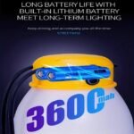 Stylish camping lamp with long-lasting battery.