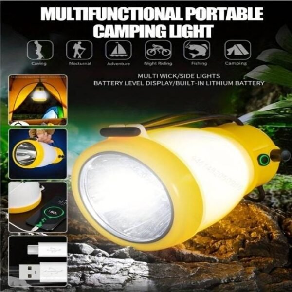 Versatile camping lamp for outdoor use.