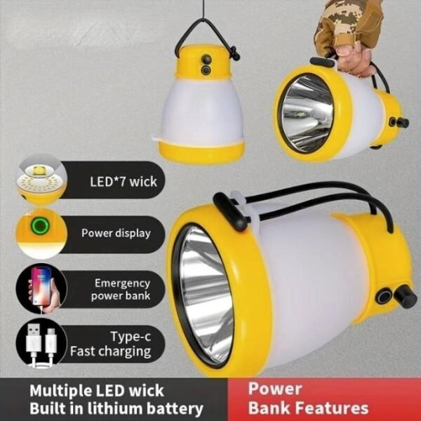 Multifunctional camping lamp for outdoor lovers.