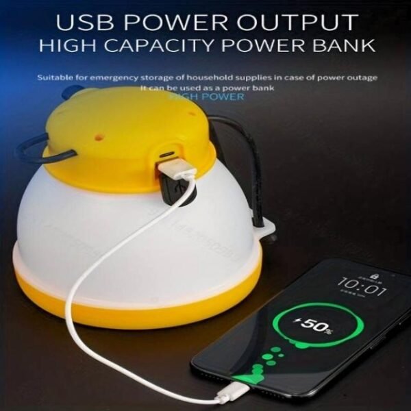 Camping lamp with USB charging.