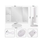Compact and lightweight Superstar makeup magnifying mirror measuring 18 × 7 × 30 cm.