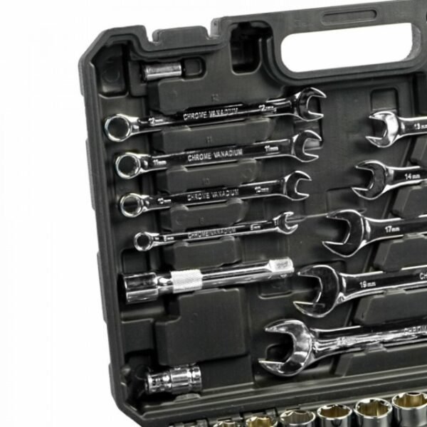 Compact Display: Small Wrenches inside KingQueen 82-Piece Tool Set Box.