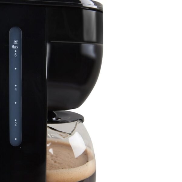 Close-up of the Orbegozo Coffee Maker with a water level indicator.