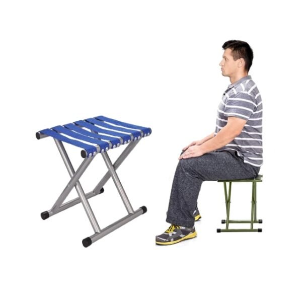 Man demonstrating heavy-duty design of our outdoor foldable stool.