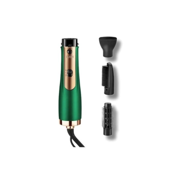 Remington hot air brush with dryer, volumizer, and brush in sleek green and gold.