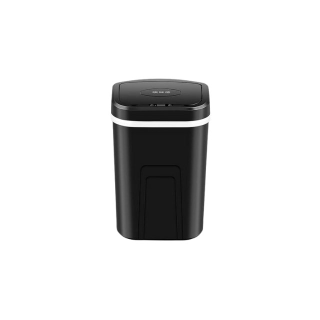 Smart sensor trash bin on white background.