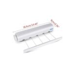 Compact dimensions of 5-rope laundry clothesline for convenient home use.